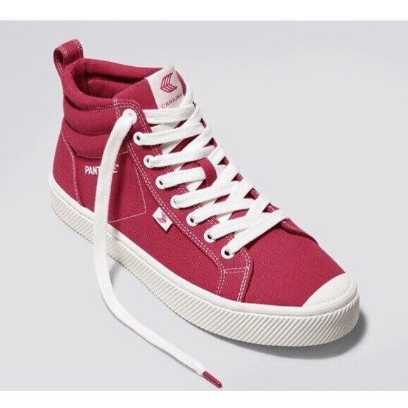 Cariuma Pantone Viva Magenta High Top Canvas Sneakers Size W 9 / M 7.5 Cotton - Picture 1 of 10